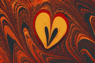 Abstract creative marbling pattern with love concept for fabric, design background texture