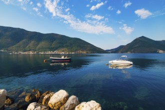Yachts and boats in the Adriatic Sea, in Montenegro
