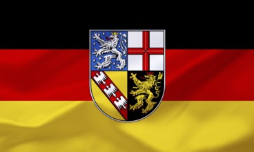 The flag of Saarland, national flag, studio