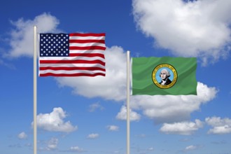 The flag of the USA and Washington, Studio