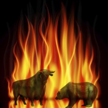 The stock exchange is on fire, Bulle and Beaer in flames
