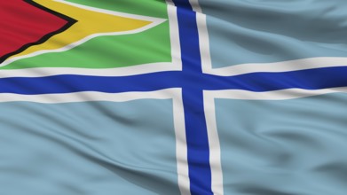 Civil Air Ensign Of Guyana Flag, Closeup View