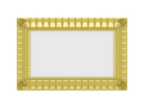 Isolated golden frame over white background