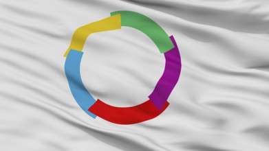 La Francophonie Flag, Closeup View