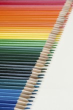 Abstract composition of a set wooden colour pencils
