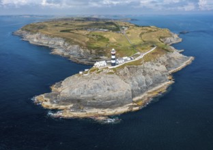 The lighthouse on the Old Head of Kinsale in County Cork of western Ireland
