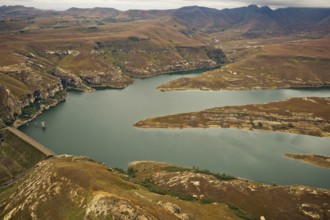 Dam, power generation, water, mountains, footbridge, bank, irrigation, fika, Patso Dam near
