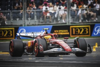 Lewis Hamilton of Great Britain drives the Scuderia Ferrari HP SF-25 during third practice in the