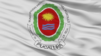 Coronel Portillo City Flag, Country Peru, Closeup View