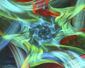An abstract fractal background - colourful curved strokes