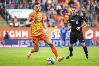 LUBIN, POLAND - AUGUST 6, 2023: Football match Polish PKO Ekstraklasa between KGHM Zaglebie Lubin