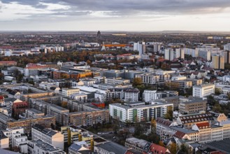 Impressions from Leipzig View over the city at sunset