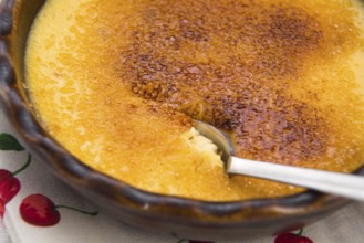 French dessert - cream brulee, burnt cream, lodz, poland