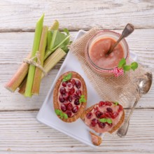 Rhubarb tartelette with cranberry