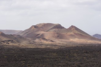 Timanfaya volcanic national park in Lanzarote, Canary islands, Spain, Europe
