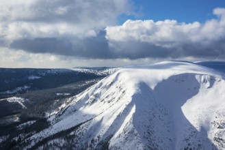 View from the Schneekoppe in the Giant Mountains in the Czech Republic