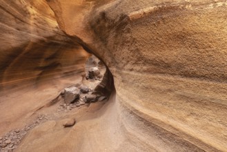 Scenic limestone canyon, Barranco de las Vacas in Gran Canaria, Canary islands Spain