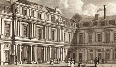 Palais du Duc D'Orleans, Paris, antique steel engraved print, 1831