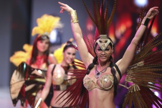 Sofia, Bulgaria - March 23, 2016: Sexy female performers are dancing at the runway at Sofia Fashion