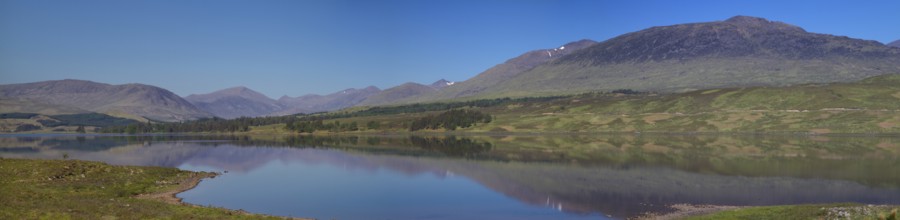 Panorama of Loch Tulla, Scotland, United Kingdom Scotland