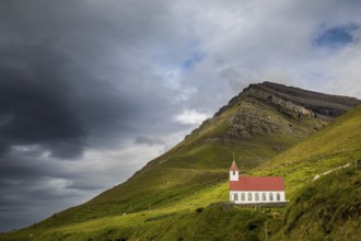 The wild landscape of the Faroe Islands in the North Atlantic