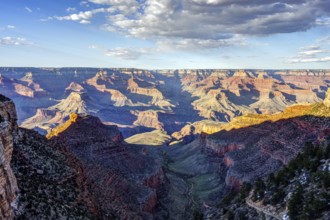 View of the famous Grand Canyon shortly in front of sunset