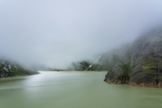Panoramic view of the Grimsel reservoir in Switzerland