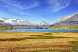 National Park Perito Moreno in Patagonia, Argentina. The blue lake in a picturesque valley