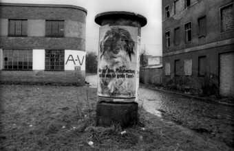 Germany, Eberswalde, 25 March 1992, advertising pillar), Europe