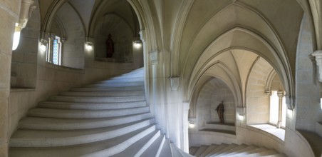 Bojnice, Slovakia, 26 September, 2022: view of the majestic Marble Stairs in the cannon bastion