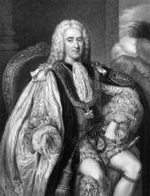 Thomas Pelham-Holles, 1st Duke of Newcastle (1693-1768) on engraving from 1832. British Whig