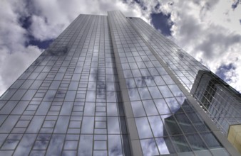 Glass Facade of a modern Skyscraper, Frankfurt, Hesse, Germany Frankfurt, Germany, Europe