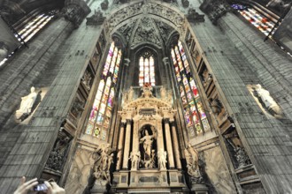 Milan Cathedral, Duomo, construction started in 1386, completed in 1858, Milan, Milano, Lombardy,