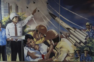 28.07.2023, Singapore, Republic of Singapore, Asia, The patriotic propaganda mural, Asia