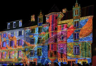 Projections on the façade of the Maison de la Duchesse Anne, light show at the turn of the year in