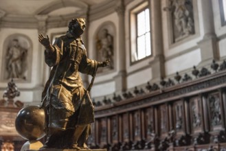 VENICE, ITALY, NOVEMBER 30, 2022, Sculpture in the Inside of Church San Giorgio Maggiore in Venice,