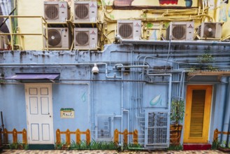 SAI YING PUN, HONG KONG - SEPTEMBER 28, 2024 - Sai Ying Pun's ARTLANE in Hong Kong on a cloudy