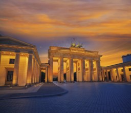 Berlin Brandenburg Gate Brandenburger Tor at sunset in Germany