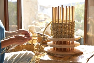 Esparto halfah grass crafts craftsman hands working