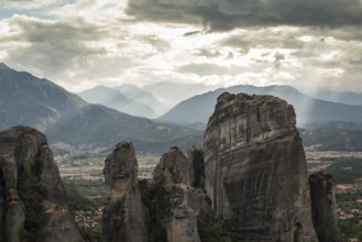 Meteora in Greece. Meteora is the monasteries on the top of the rock towers