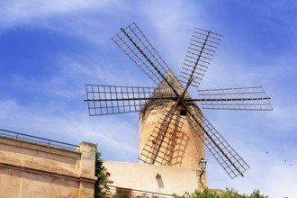 Classic windmills from balearics in Palma de Majorca city at Spain