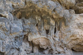 Stone wall, Ayn Sahnawt, Salalah, erosion, Oman, Asia