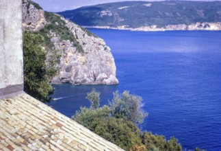 Rocky coastal landscape at Paleokastritsa, Corfu, Greece, Europe 1968, Europe