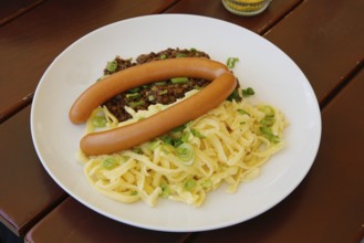 Swabian cuisine, traditional cuisine, home cooking, typical Swabian, hearty, lentils with spaetzle