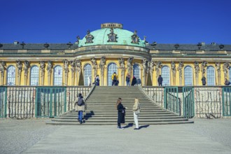 Sanssouci Palace in Sanssouci Palace Park in Potsdam, Germany, Europe