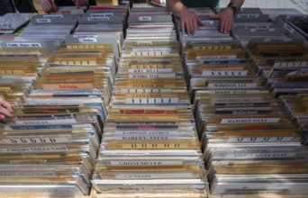 Sale of old vinyl long-playing records, Schärding, Lower Austria, Austria, Europe