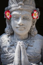 Female temple figure with beard, head, face, woman, calm, Hinduism, relaxation, wellness, female,