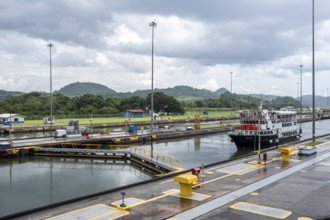 Miraflores locks, Panama Canal, Panama City, Panama, Central America