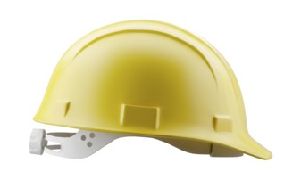 Yellow construction hard hat isolated on a white background