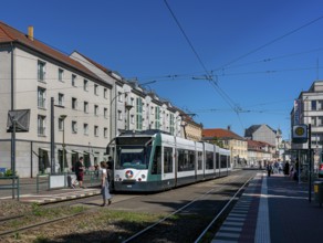 Tram stop at Platz der Deutschen Einheit, Potsdam, Brandenburg, Germany, Europe